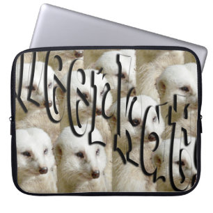 White Meerkat Army Logo, 15 inch Laptop Sleeve