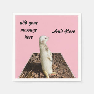 White Meerkat Dimensional Art Template, Napkin