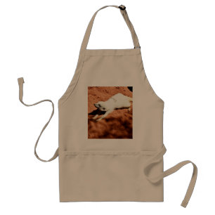 White Meerkat Stretching, Apron