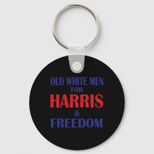 White Men For Harris And Freedom Funny America Usa Key Ring