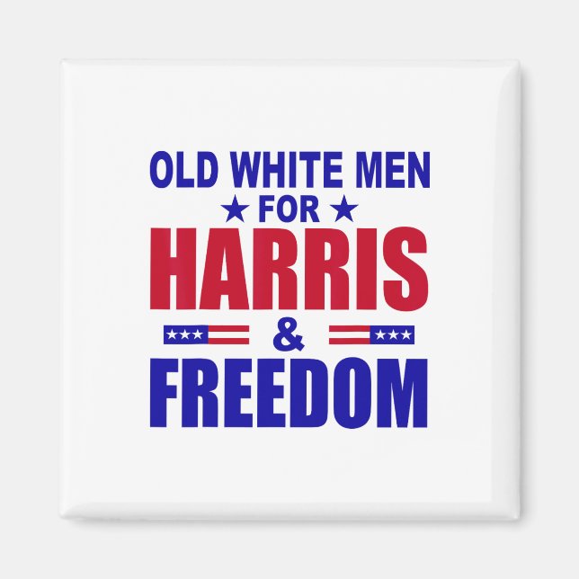 White Men For Harris And Freedom  Magnet (Front)