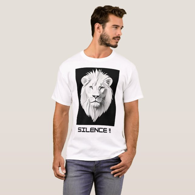 White men shirt with lion attitude  (Front Full)