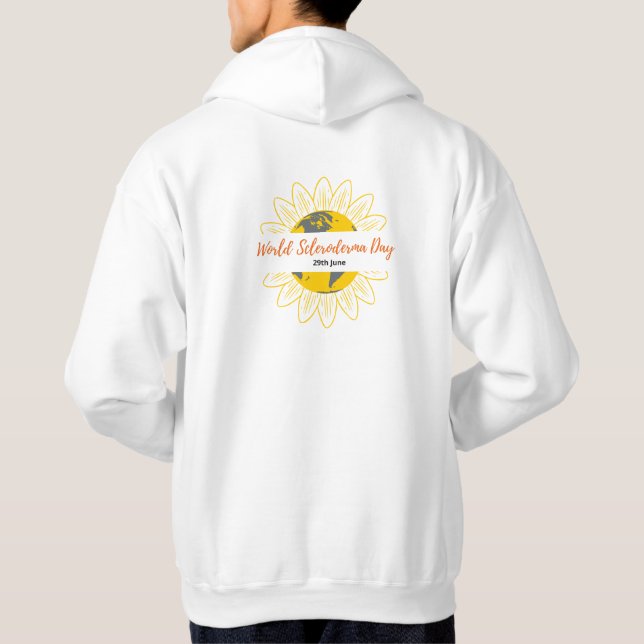White Men's Hoodie - World Scleroderma Day (Back)