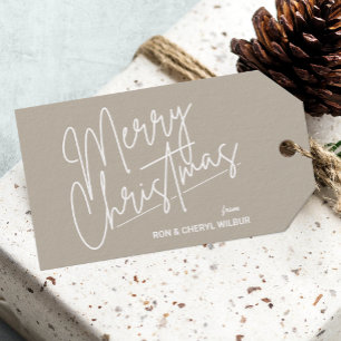 White Merry Christmas Gift Tags