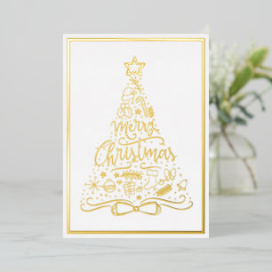 White Merry Christmas Holiday Xmas Tree Your Words