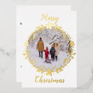 White Merry Christmas Photo Wreath One Photo