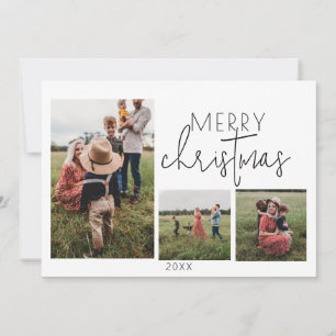 White MERRY Holiday Christmas Card