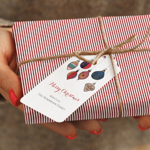 White Merry Xmas Hanging Vintage Xmas Ornaments Gift Tags