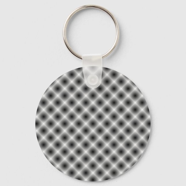 White Mesh Moire by Kenneth Yoncich Key Ring (Front)