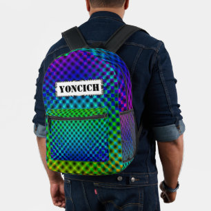 White Mesh Moire by Kenneth Yoncich Printed Backpack