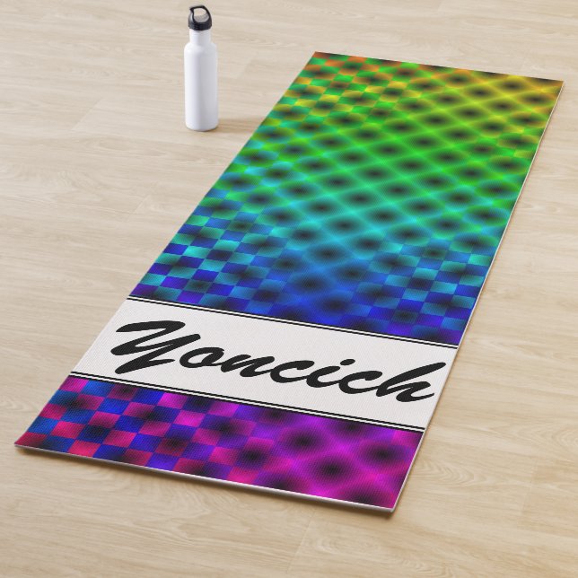 White Mesh Moire by Kenneth Yoncich Yoga Mat (In Situ)