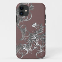 White - Metallic Flower Embossed effect