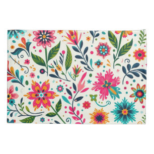 White mexican flowers pillowcase