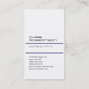 White Midnigt Blue Attractive Charm Business Card
