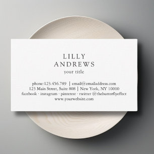  White Minimal Business Card Business Card