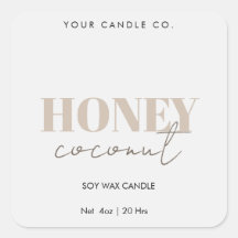 White Minimal Candle Label Custom Logo
