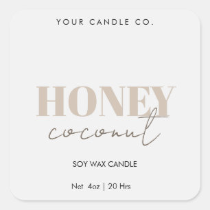 White Minimal Candle Label Custom Logo