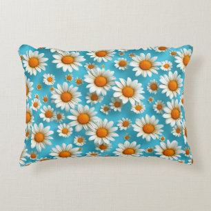 White Minimal Flower Home Decor Elegant Botanical Decorative Cushion