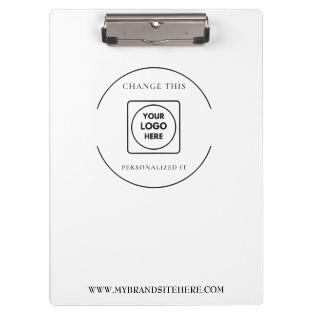 White Minimal Logo Branded Pro clipboard (Front)