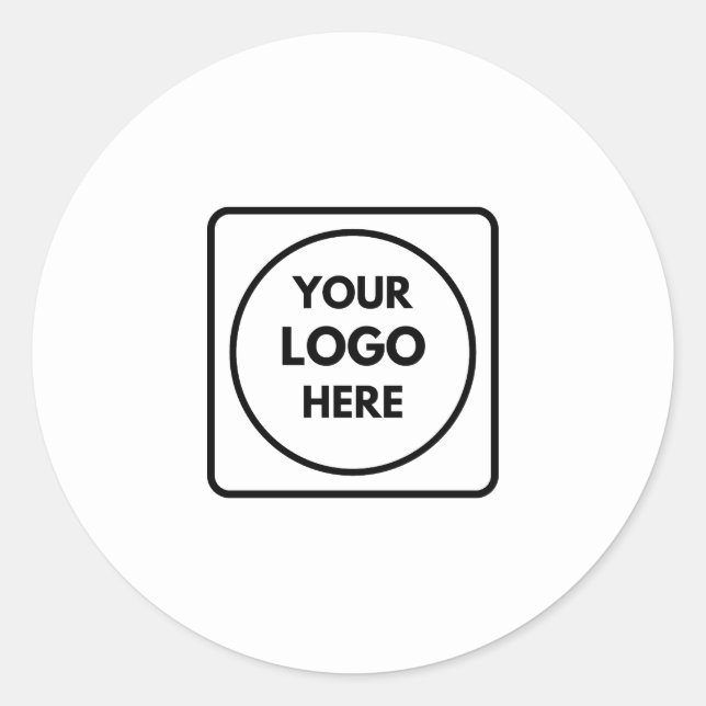 White Minimal Logo | Modern Classic Professional  Round Sticker (Front)