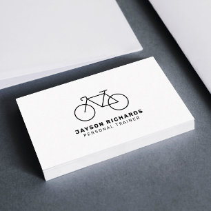 White Minimal Personal Trainer Cycling Instruction Business Card