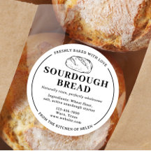 White Minimal Sourdough Bakery Bread Sticker