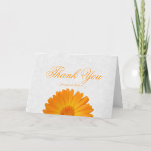 White Minimal Wedding Thank You Daisy Card