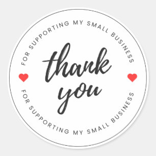 White Minimalist Aesthetic Thank You Sticker