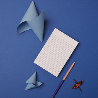 White Minimalist Blue College Ruled Writing Post-it Notes