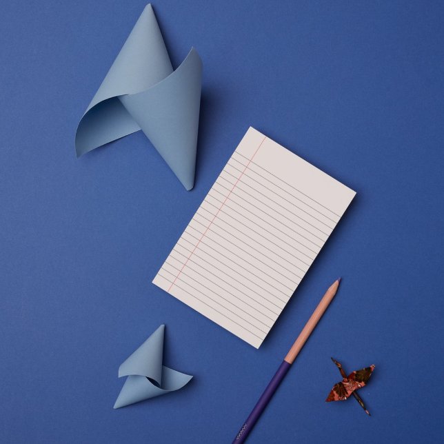 White Minimalist Blue College Ruled Writing Post-it Notes (Creator Uploaded)