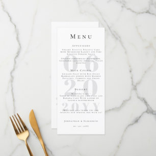 White Minimalist Bold Type Wedding Menu