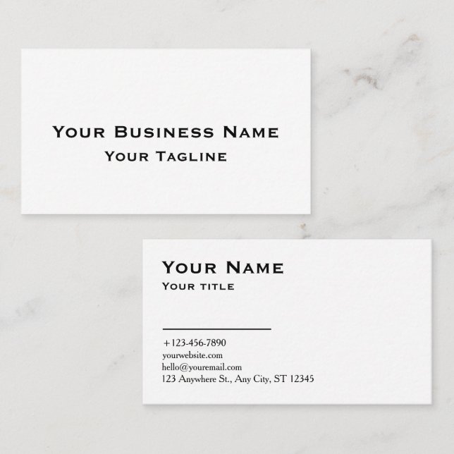 White Minimalist Business Card - Modern Clean (Front/Back)