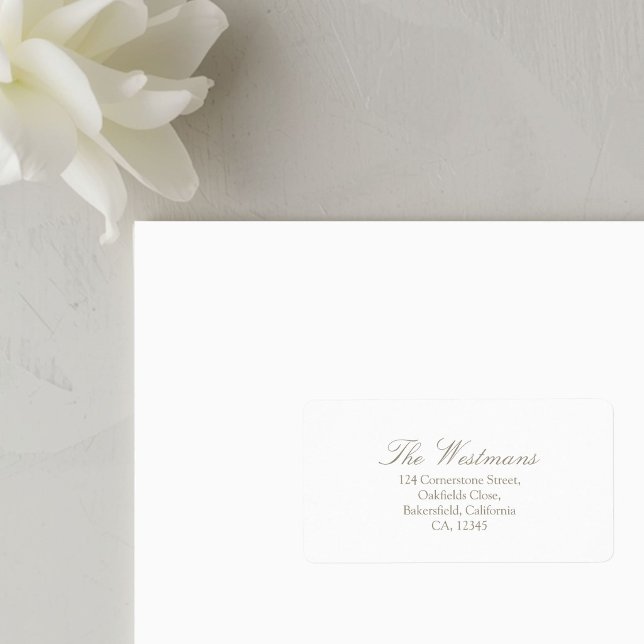 White | Minimalist Calligraphy Wedding  Labe Label (Creator Uploaded)