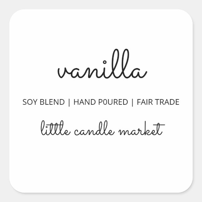 White Minimalist Candle Labels (Front)