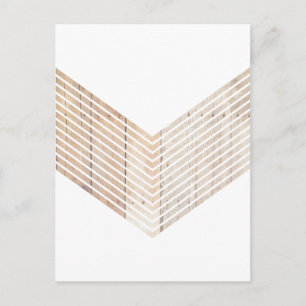 White Minimalist chevron with Wood Postcard