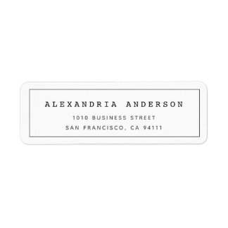 White Minimalist Clean Border Address Label