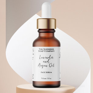 White Minimalist Cosmetics Dropper Bottle  Label