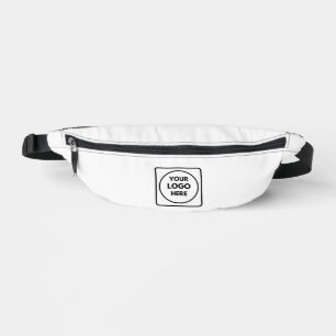 White Minimalist Custom Business Logo Design Bum Bags