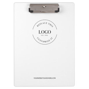 White Minimalist Custom Logo Branded Simple Clipboard