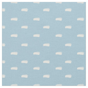 White Minimalist Dashes on Pastel Azure Fabric