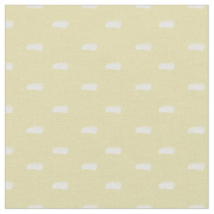 White Minimalist Dashes on Pastel Yellow Fabric