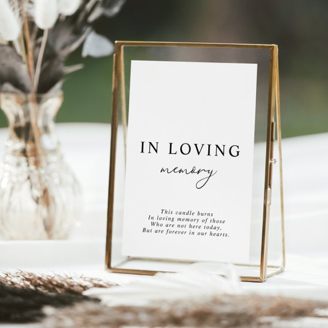 White Minimalist In Loving Memory Wedding Sign  Invitation (Creator Uploaded)