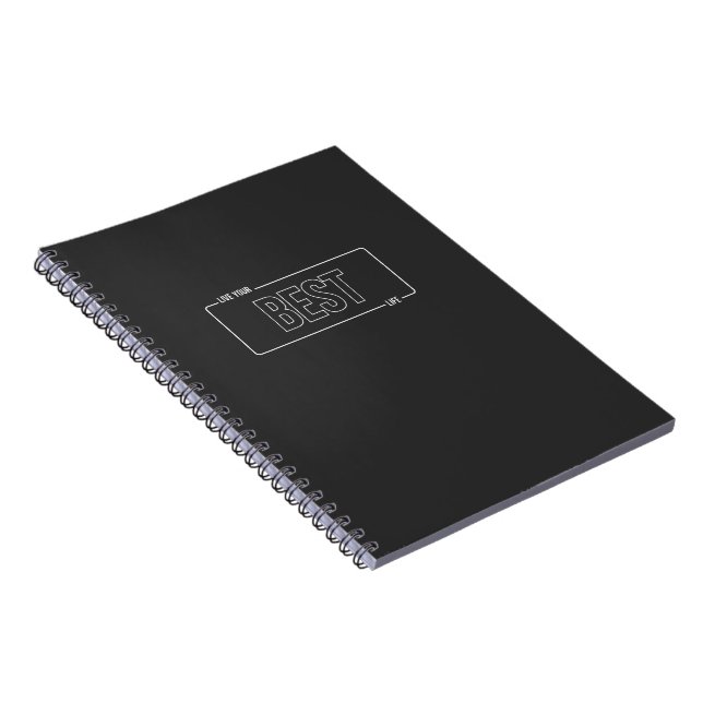 White Minimalist Live Your Best Life Notebook (Right Side)