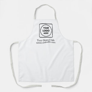 White Minimalist Logo   Modern Clean Branded  Apron