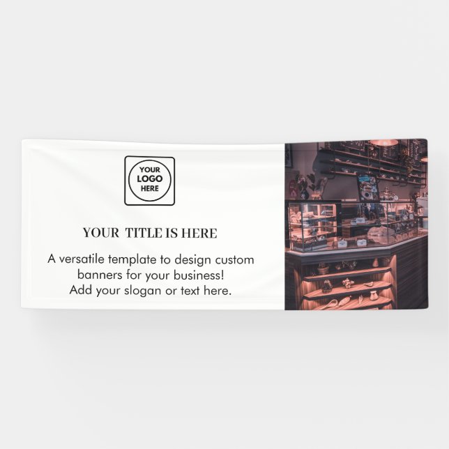 White Minimalist Logo | Modern Custom Branding Banner (Horizontal)