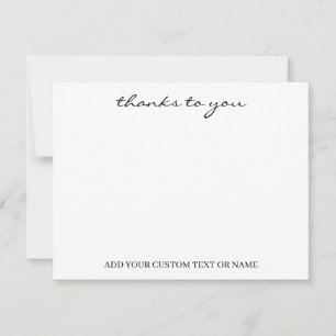 White Minimalist Modern Typography Thank You Card