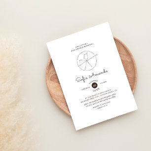 White Minimalist Mystic Celestial Baby Shower Invitation