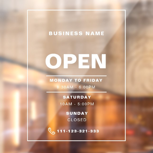 White Minimalist Opening Hours with Company Name (Sheet 2)