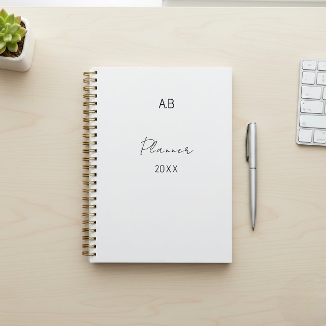 White Minimalist Planner with Black Spiral (Creator Uploaded)