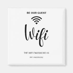 White Minimalist Simple Wifi Password Magnet